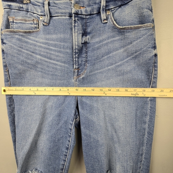 GOOD AMERICAN Good Legs Crop Skinny Denim Jean Pants High Rise Blue Womens Sz 15 - Picture 11 of 13